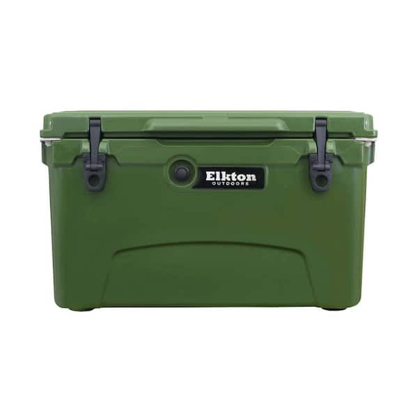 Elkton Outdoors 45 qt. Heavy-Duty Portable Roto Molded Insulated Cooler, Green