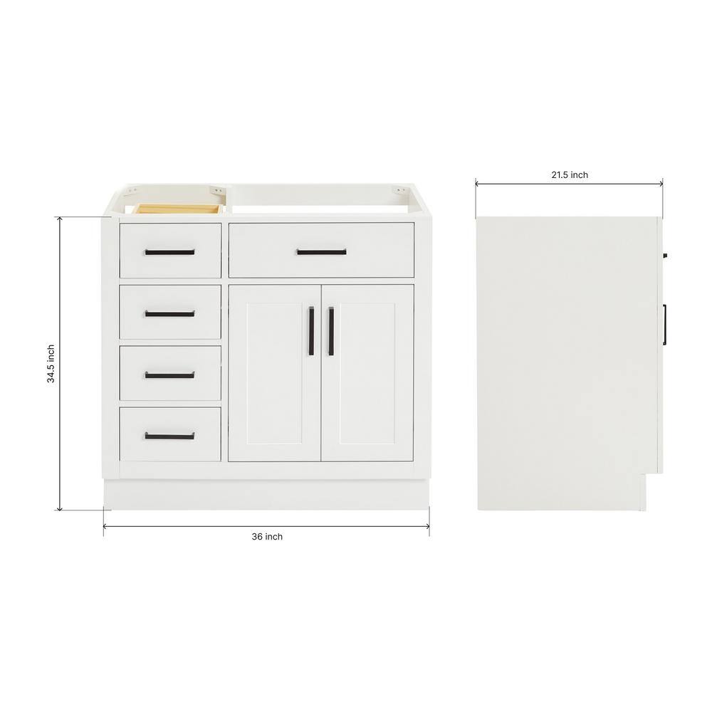 Hepburn 36" White Hardwood Single Freestanding Vanity Cabinet