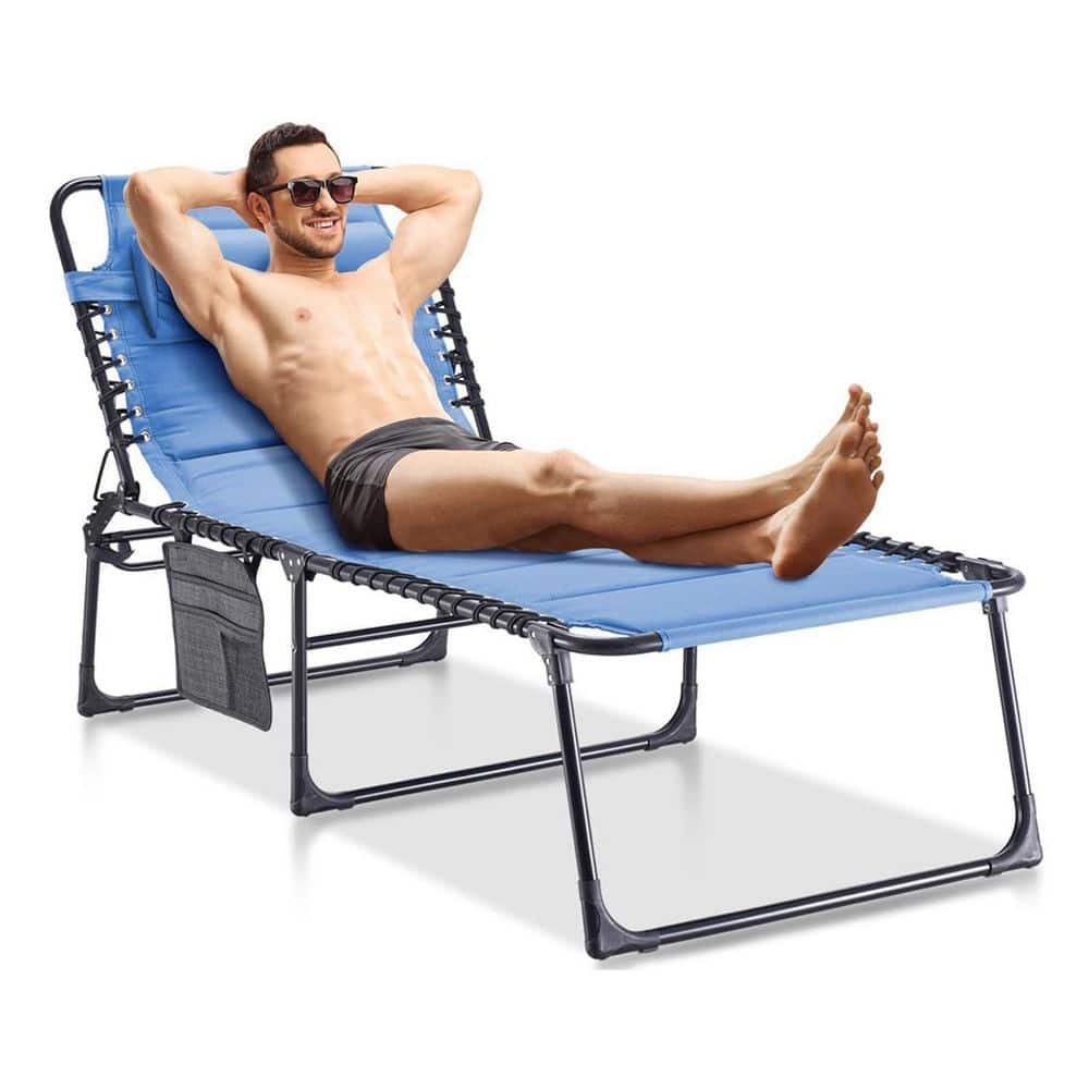 2-Piece Outdoor Light-Weight Folding Lounge Chair Oversized, 4 in. Bigger X