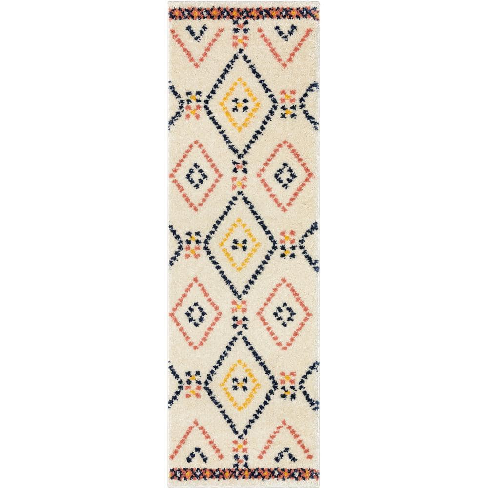 Well Woven Gigi Puma Moroccan Tribal Shag Ivory 2 ft. 3 in. x 7 ft. 3 ...