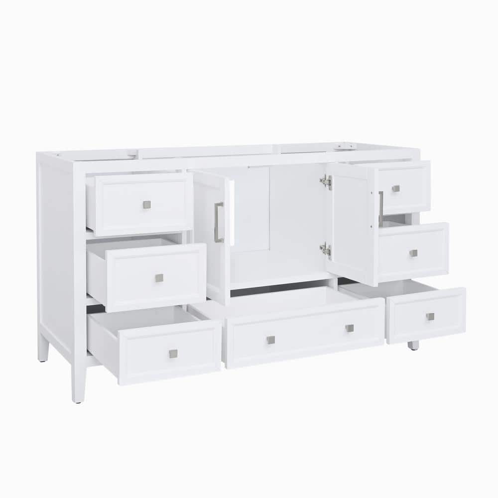 Everette 60'' White Single Freestanding Bathroom Vanity