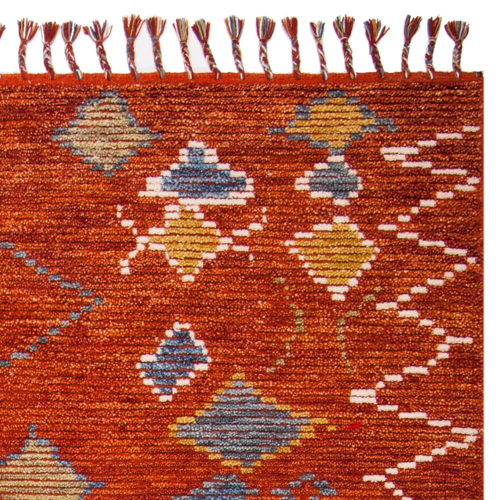 Tribal Essence Hand-Knotted Wool Area Rug in Red/Multi, 9' x 12'