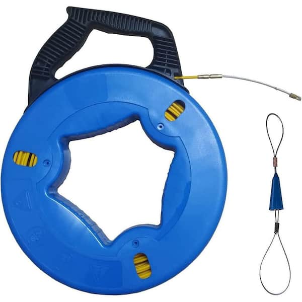 200 ft. Fiberglass Fish Tape Steel Wire Puller with Wire Storage Dual Range for Broad Application