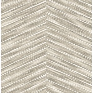 Pina Neutral Chevron Weave Warm Grey Wallpaper Sample