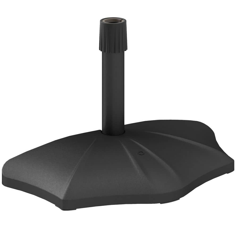 26 lbs HDPE Concrete Metal Patio Umbrella Base in Black