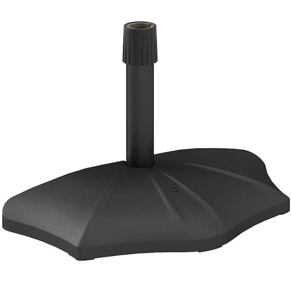 26 lbs HDPE Concrete Metal Patio Umbrella Base in Black