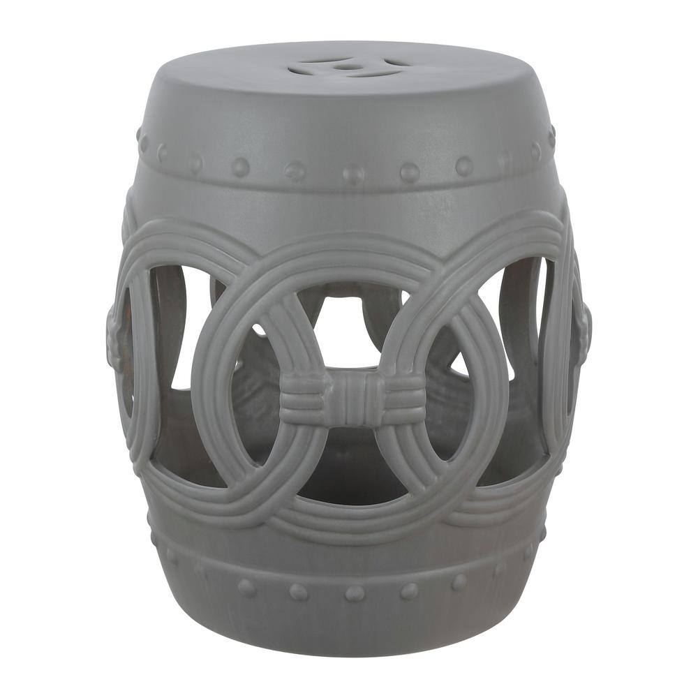 "Lucky Coins 16"" Chinese Ceramic Drum Garden Stool, Matte Gray" price history on PriceWatchPro