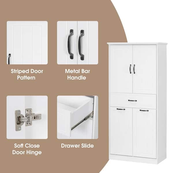 【leoniy】SQV対応Logitec2TBLHD-ENB020U3QW Lycvki 29.9 in. W x 15.7 in. D x 65.8 in. H White Linen Cabinet