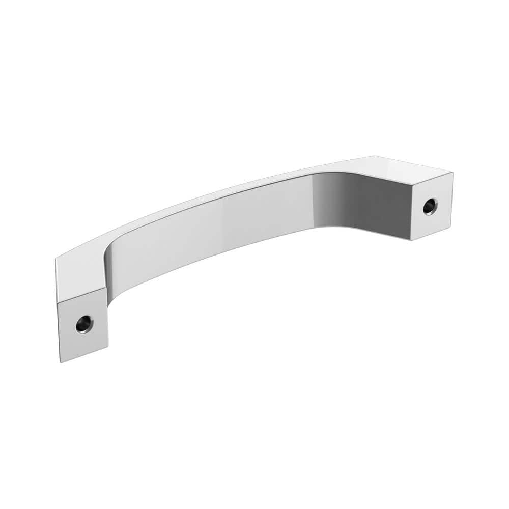 Polished Chrome Modern Cabinet and Drawer Pull with Mounting Hardware