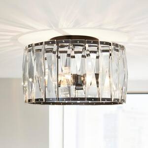 Wesbourne 3-Light Black Flush Mount with Clear Glass Crystal Shade