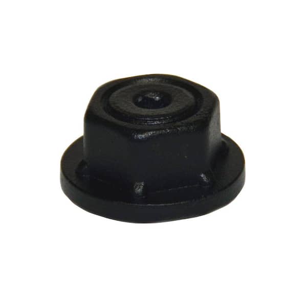 OWT Ornamental Wood Ties 1-1/2 in. Black Powder Coated Aluminum Decorative Hex Cap Nut with Plug (10-Piece/Box)