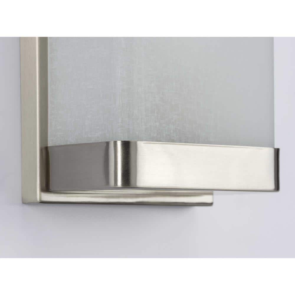 Elegant Brushed Nickel Linen Glass 6"x12" Wall Sconce