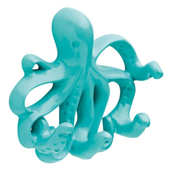 Liberty 5-1/3 in. Teal Octopus Wall Hook