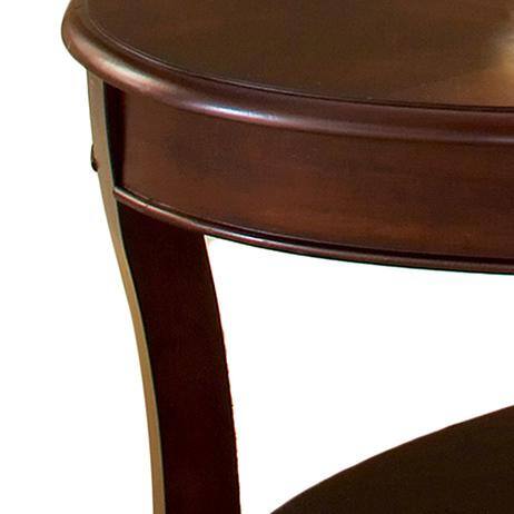 Brown Wood Demilune Sofa Table with Storage