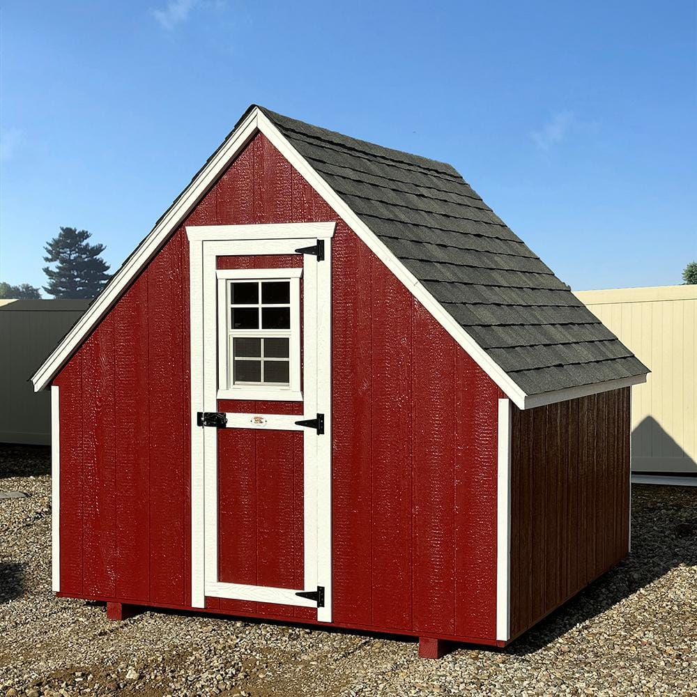 Red and White A-Frame Wooden Chicken Coop Kit