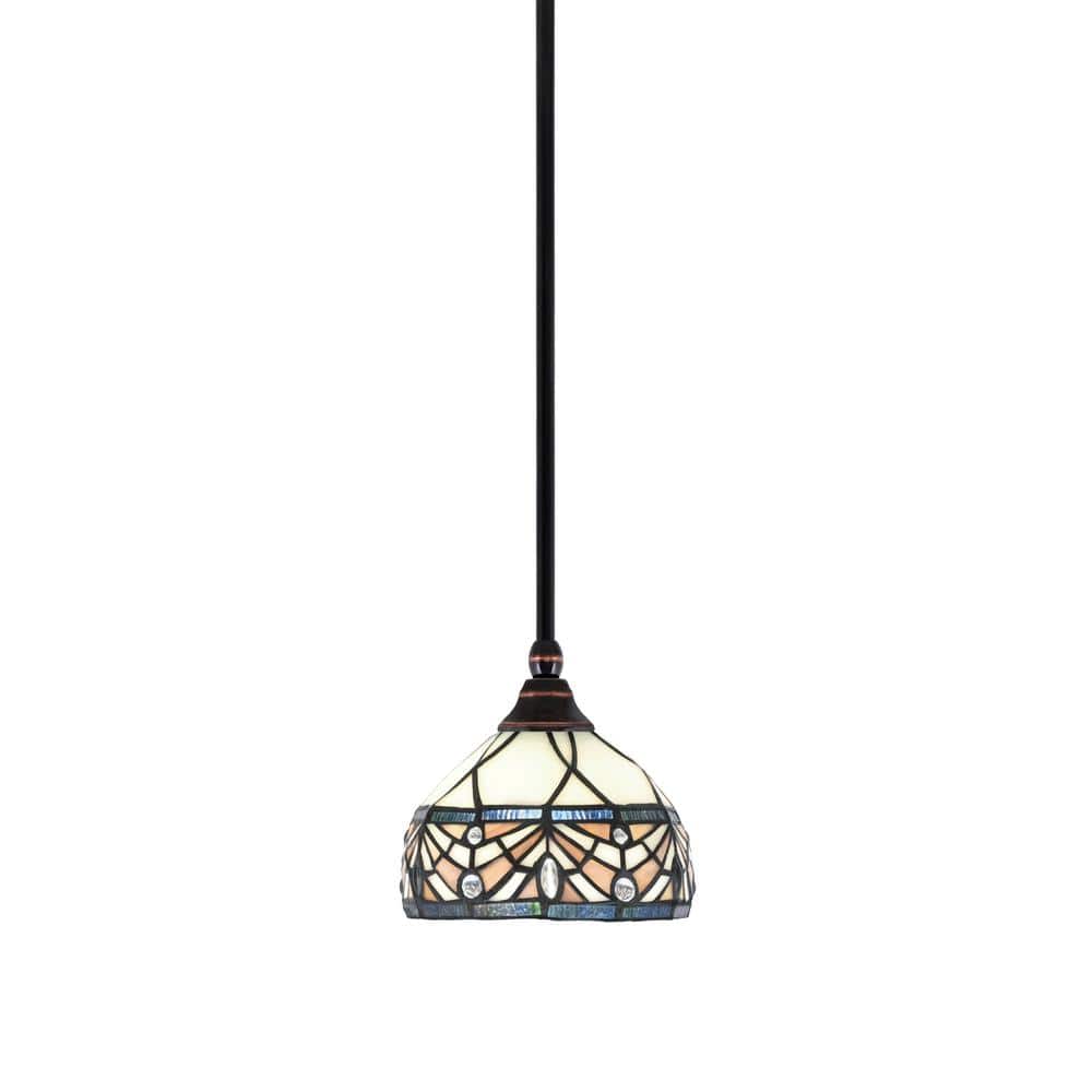 Sparta 100-Watt 1-Light Black Copper Shaded Pendant Mini Pendant Light with