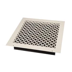 Victorian 12 in. x 12 in. White/Powder Coat, Steel Wall/Ceiling Vent with Opposed Blade Damper