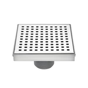 4 in. Square Stainless Steel Shower Drain Square Hole Pattern