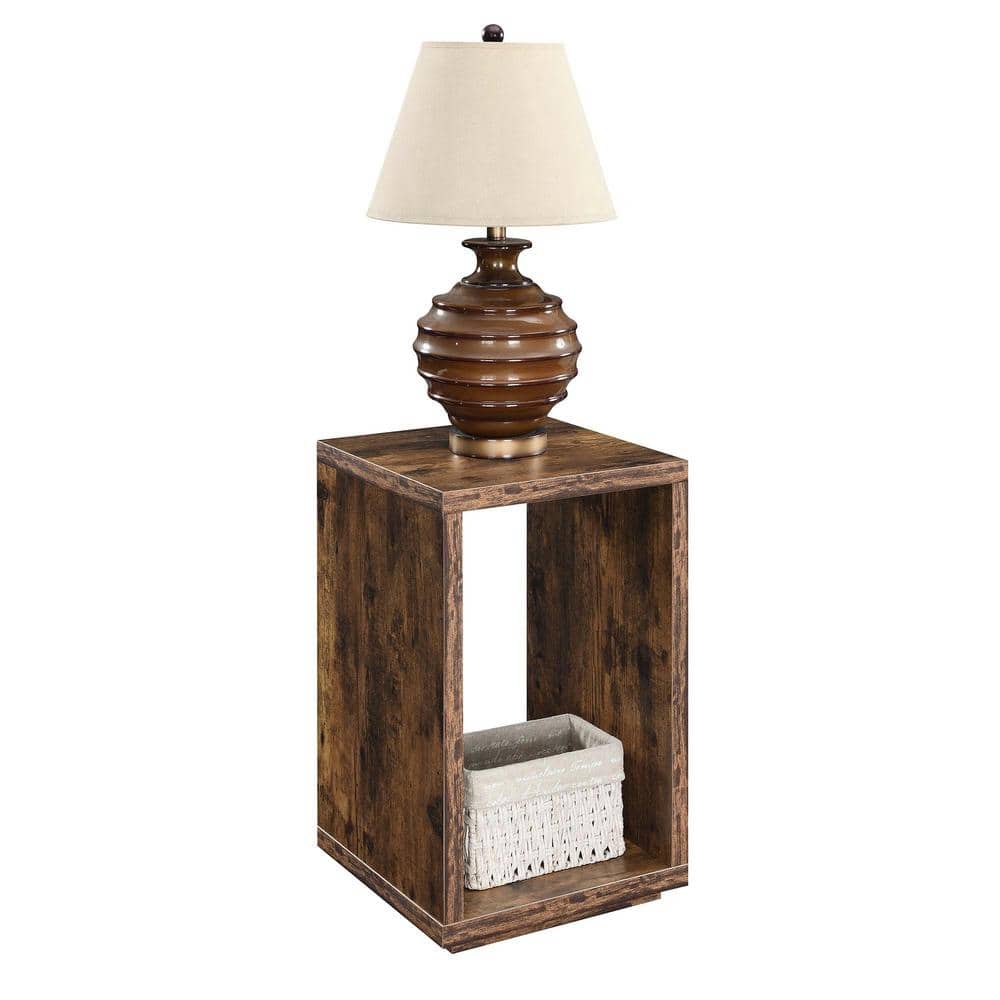 Northfield 24" Barnwood Rectangular Wood End Table with Shelf