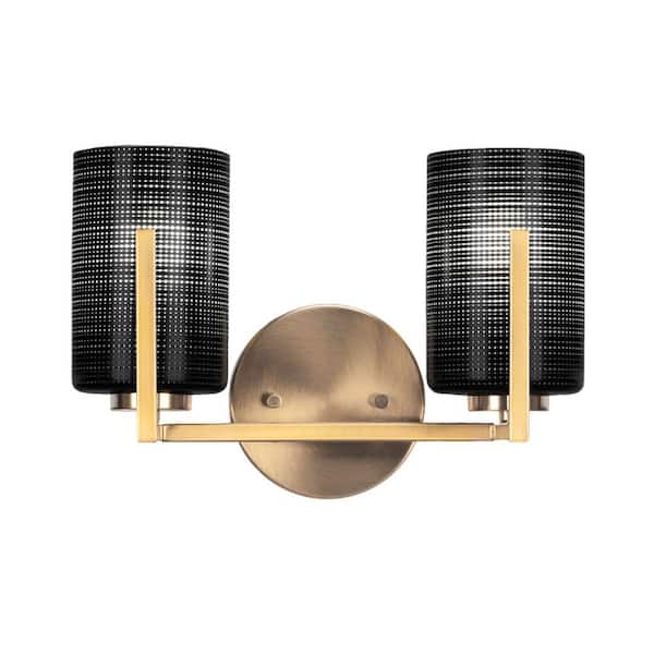 Unbranded Cottonwood 12.75 in. 2-Light New Age Brass Vanity Light