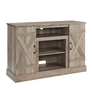 Gray Wash TV Stand Fits TV's up to 50 in. with Open and Closed Storage Space, Ashland Pine