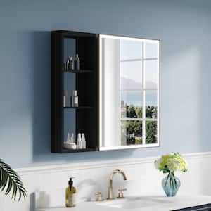 ANGELES HOME 30 in. W x 30 in. H Rectangular Black Aluminum