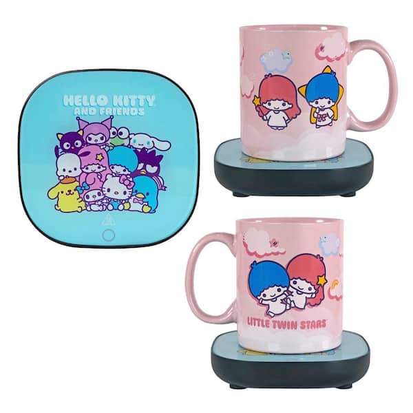 Uncanny Brands Hello Kitty and Friends Little Twin Stars Pink Single-Cup Coffee Mug with Mug Warmer for your Coffee Maker
