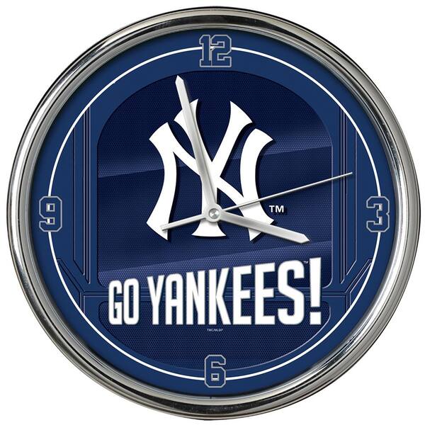 The Memory Company MLB -Go Novelty Team Chrome Yankees Clock MLB-NYY-1739 -  The Home Depot