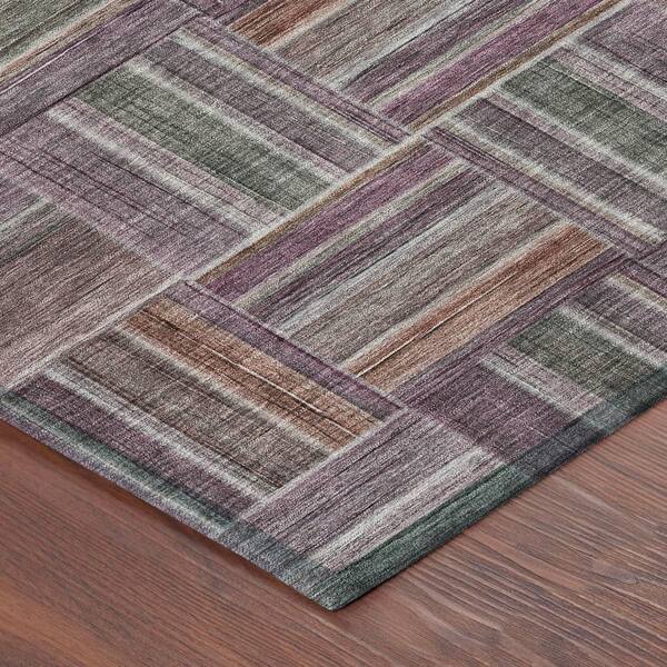 Chantille Machine Washable Indoor/Outdoor Abstract ACN2803 Plum 10 ft. x 14 ft. Area Rug