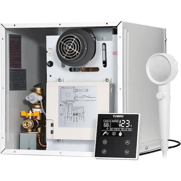 65,000 BTU RV Tankless Water Heater, On-Demand Propane Hot Water, 12V DC, High-Altitude Ready, CSA Certified