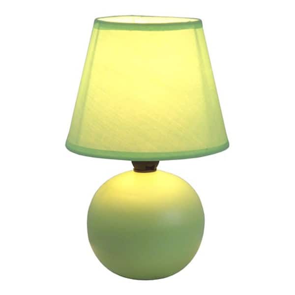 Simple Designs 8.78 in. Green Mini Ceramic Globe Table Lamp