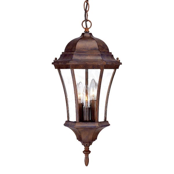 Acclaim Lighting Brynmawr Collection Hanging Lantern 3-Light Outdoor Burled Walnut Light Fixture