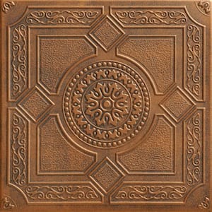 Kensington Garden Antique Bronze 1.6 ft. x 1.6 ft. Decorative Foam Glue Up Ceiling Tile (21.6 sq. ft./Case)