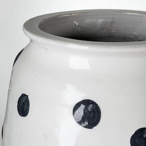 Polka Large 31.5 in. White Ceramic Polka Dot Vase