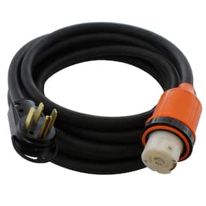 50 ft. 6/4 Indoor/Outdoor RV 50 Amp Detachable Power Supply Cord with Rubber Jacket in Black