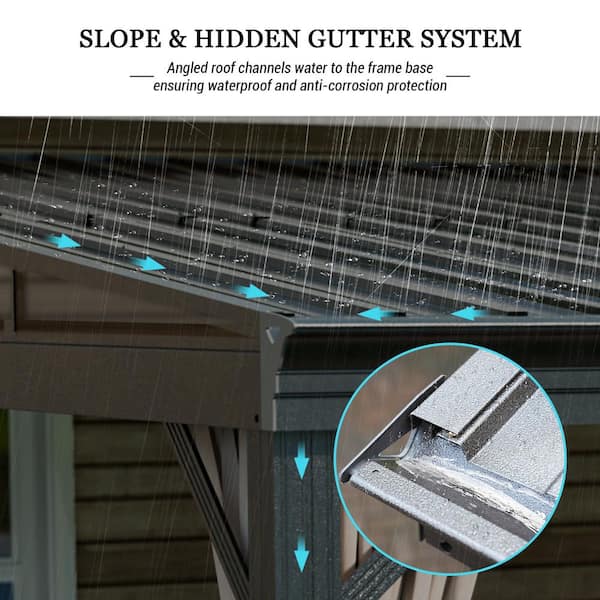 Mondawe 12 ft. x 14 ft. Outdoor Patio Aluminum Frame Lean-To