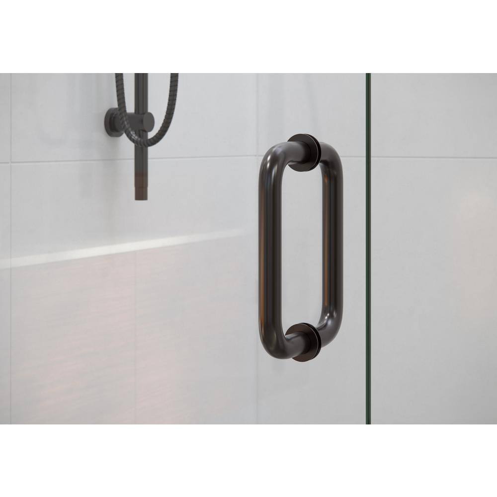 Illume 37.25" x 78" Frameless Shower Door in Oil Rubbed Bronze with Clear Glass