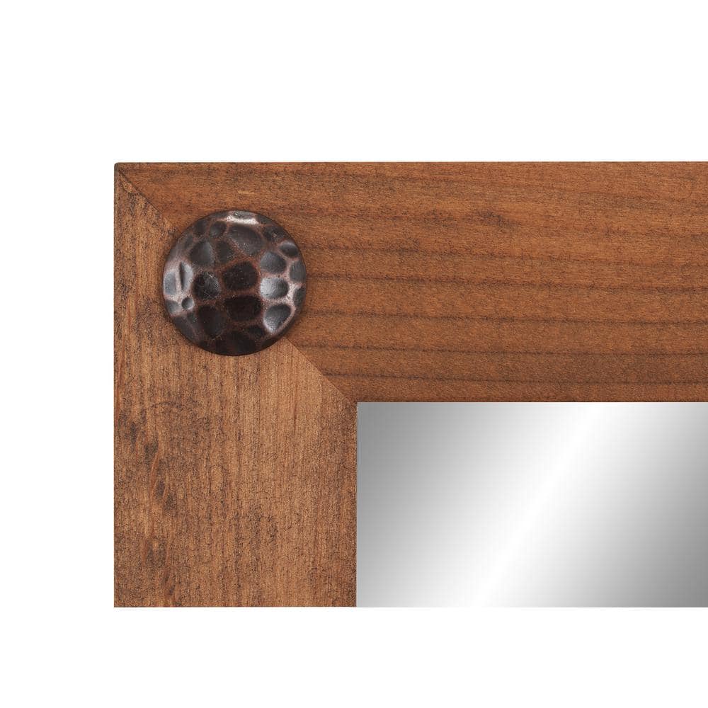 Walnut 24x31 Farmhouse Rectangular Wood Vanity Mirror