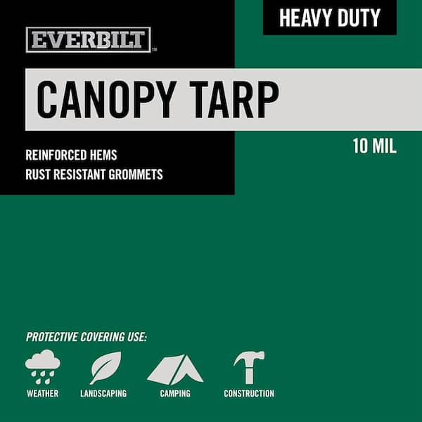 10 ft. x 20 ft. Silver Heavy Duty Canopy Tarp