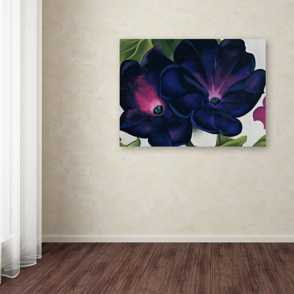 Georgia O'Keefe Black and Purple Petunias Canvas Wall Art