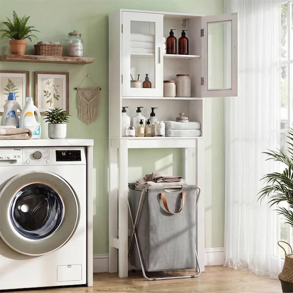 23 in. W Wall Cabinet/Toilet Topper/Over the John in White