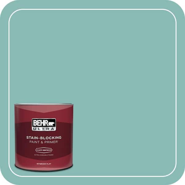 BEHR ULTRA 1 qt. #T14-1 Ocean Liner Extra Durable Flat Interior Paint & Primer