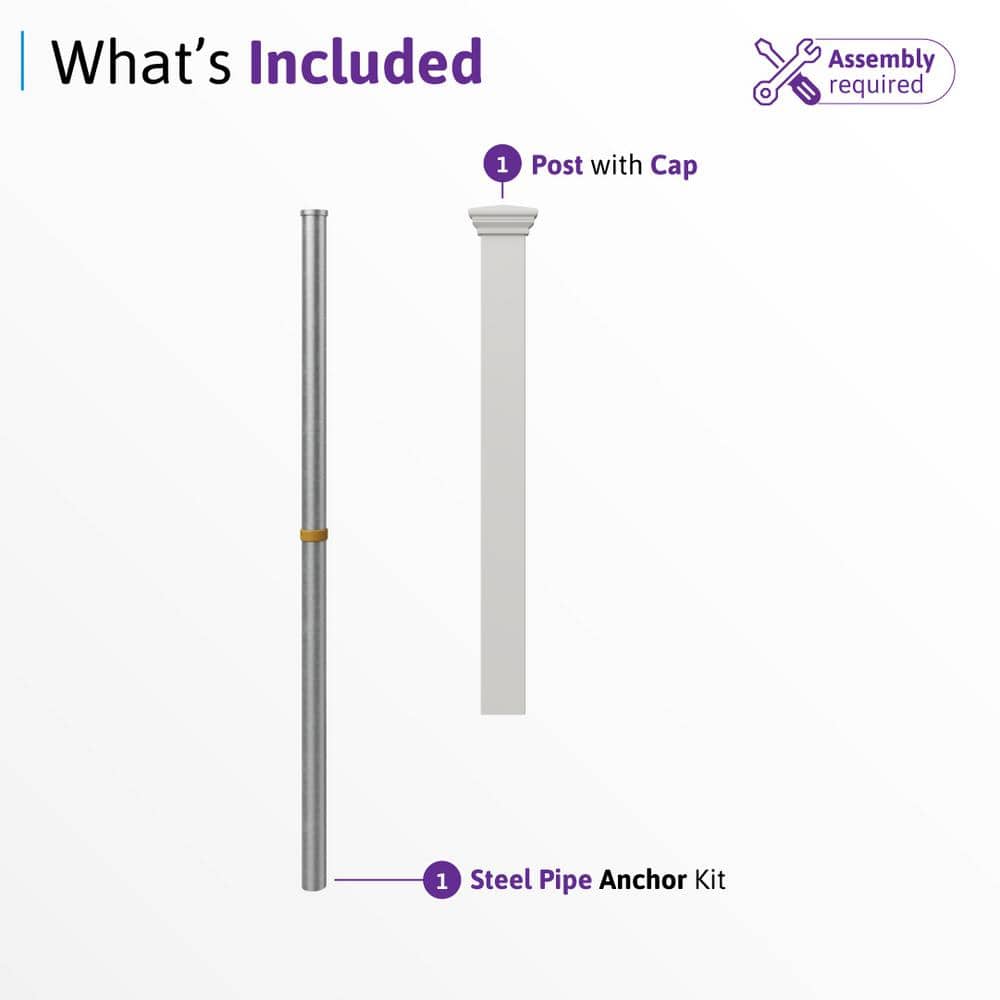 Newport 3.5-ft White Vinyl No-Dig Fence Post