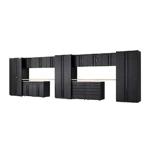 15-Piece Heavy Duty Welded Steel Garage Storage System in Black (276 in. W x 81 in. H x 24 in. D)