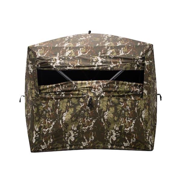 Barronett Blinds 75 in. x 79 in. x 95 in. Wide Side 95, Portable Hunting Blind, Panoramic Shooting Window, 2-Person, Crater Harvest