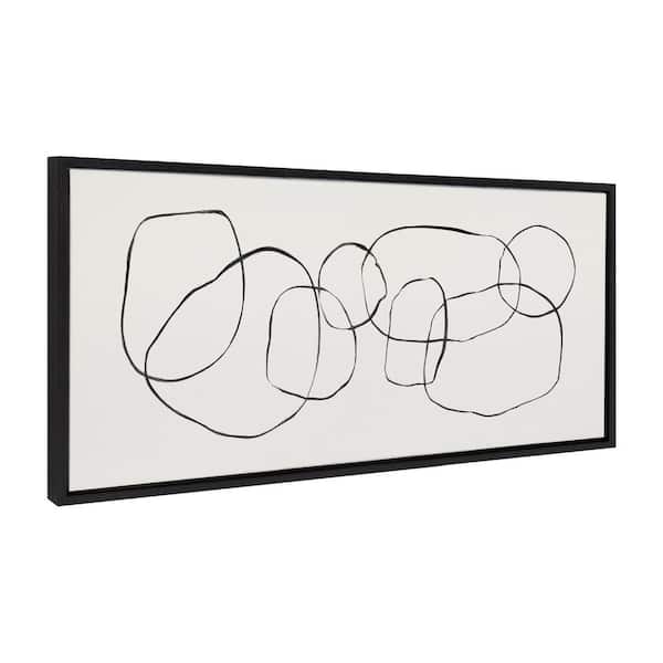 Kate and Laurel Dancing Circles by Teju Reval Framed Abstract Printed Glass Wall Art Print 18.00 in. x 40.00 in.