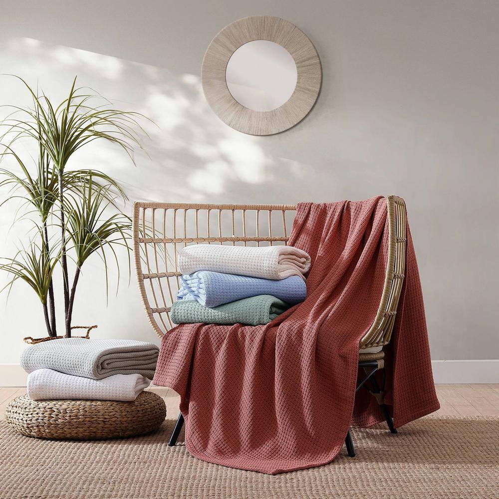 King Coral Cotton Woven Reversible Blanket
