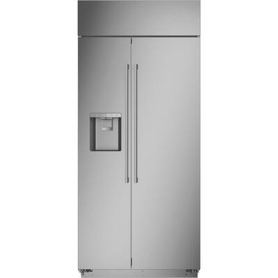 36 in. 20.4 cu. ft. Smart Built-in Side-by-Side Refrigerator with Dispenser in Stainless Steel