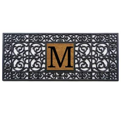 Calloway Mills 152961830G Black Border 18 x 30 Monogram Doormat, (Letter  G)