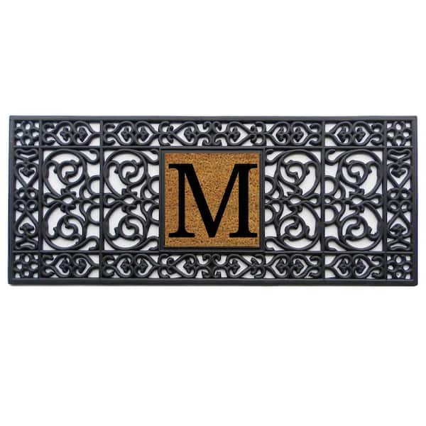 17 in. x 41 in. Rubber Monogrammed M Door Mat